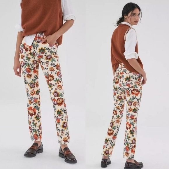 Anthropologie Pilcro The Cigarette Slim Floral Print Jeans Sz 25 NWT - Picture 6 of 16